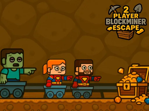 2 Player BlockMiner Escape gameplay preview