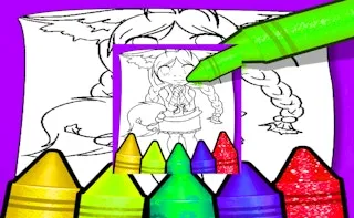 Anime Fox Girl Cute Coloring Pages gameplay preview