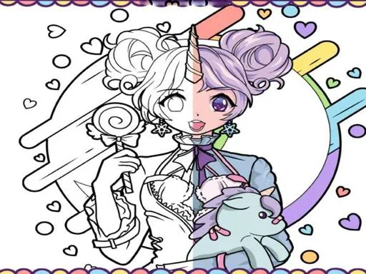 Anime Girls Coloring Book: Pop Manga Coloring gameplay preview
