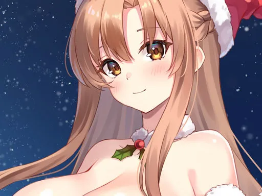 Anime Girls In Red Dress Tile Puzzle gameplay preview