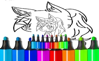 Anime Wolf Girl Coloring Pages gameplay preview