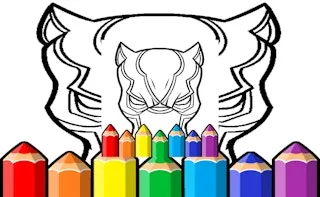 Black Panther Mask Coloring Pages gameplay preview