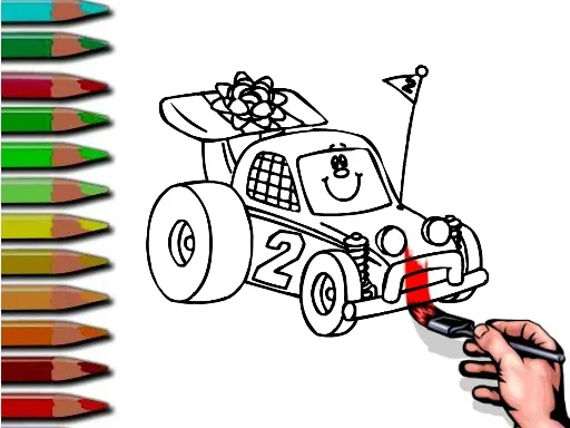BTS Racing Car Coloring gameplay preview