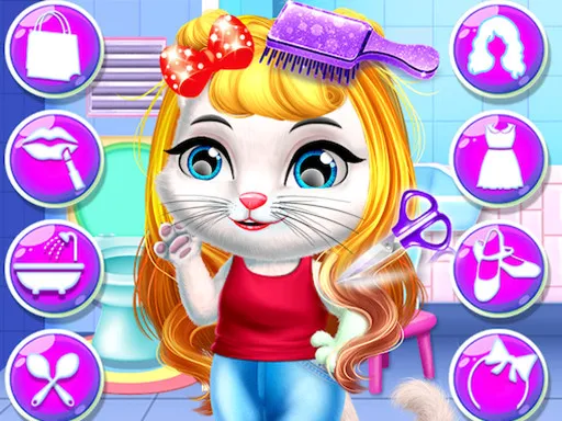 Chic Baby Kitty Hair Salon gameplay preview