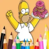 Coloring Book: Simpson Doughnut