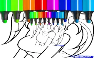 Cute Anime Face Girls Coloring Pages gameplay preview