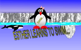 Esther the penguin. Learn to swim. gameplay preview