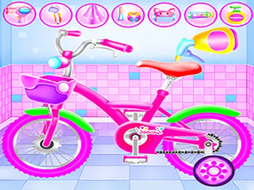 Girl Bike Fix Washing Salon gameplay preview