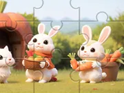 Jigsaw Puzzle: Rabbits With Carrots gameplay preview