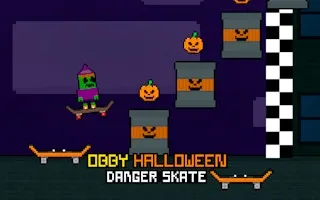 Obby Halloween Danger Skate gameplay preview