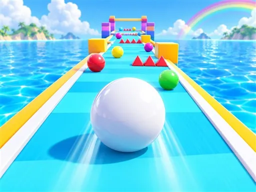 Rainbow Ball Runner 2048 gameplay preview