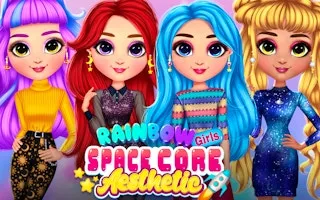 Rainbow Girls Space Core Aesthetic gameplay preview