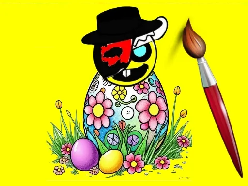 Sprunki Easter Coloring gameplay preview