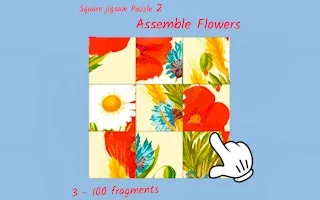 Square jigsaw Puzzle 2 - Assemble Flowers gameplay preview