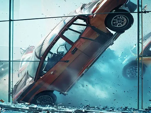 Stunt Car Crash Glass gameplay preview