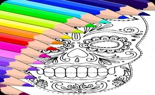 Sugar Skull Coloring Pages gameplay preview