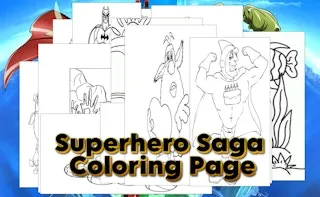Superhero Saga Coloring Page gameplay preview