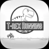 T-Rex Running Black and White