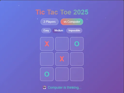 Tic Tac Toe 2025 gameplay preview
