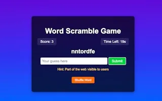Word Scramble Game Challenge gameplay preview