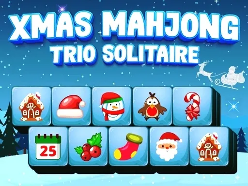 Xmas Mahjong Trio Solitaire gameplay preview